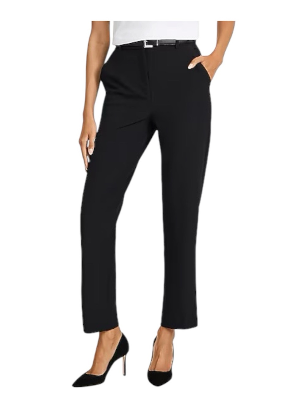 Express Editor Straight Super High Rise Black Pants Ankle Pant Size 10 Long